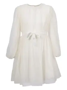 Платье с бантом и длинными рукавами Il Gufo, белый