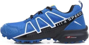 Мужские походные кроссовки, кроссовки для трейл-раннинга, обувь для прогулок на открытом воздухе, легкие дышащие треккинговые кроссовки с сеткой, нескользящая спортивная обувь для путешествий, кемпинга и альпинизма Qacksv, синий