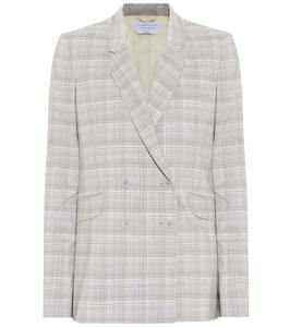 Клетчатый блейзер из эластичной шерсти от Helena Gabriela Hearst, Grey Lavender Check