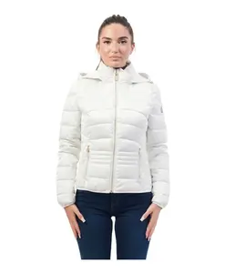 Короткая стеганая дождевая куртка с капюшоном Yes Zee, бежевый