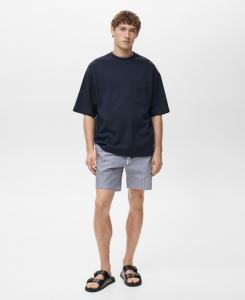 Мужские плавки из ткани сирсакер MANGO, Dark Navy