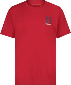 Футболка Tommy Hilfiger для мальчиков с короткими рукавами и круглым вырезом, мягкая, удобная, свободного кроя, Matt Scarlet Sage