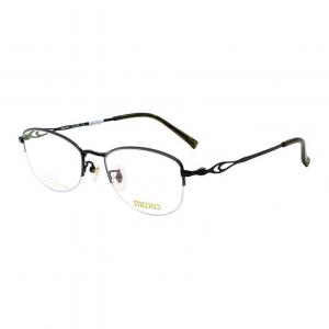 SEIKO Титановая овальная оправа для очков унисекс черная, Black