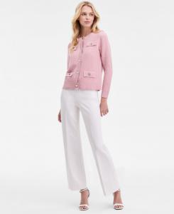 Женские брюки средней посадки с широкими штанинами, надеваемые через голову Anne Klein, White Dove