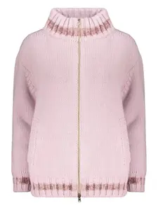 Кардиган в рубчик с высоким воротом Herno