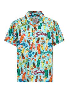 Футболка King Kerosin Hawaii Tiki Cocktails светло-голубого цвета