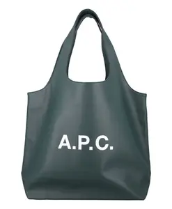 Темно-Зеленая сумка-шоппер с широкими ручками A.P.C., зеленый
