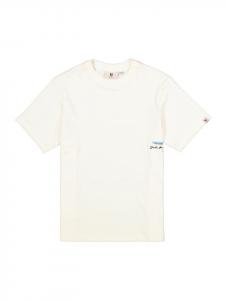 Garcia Футболка с принтом на спине, свободного кроя, кремового цвета