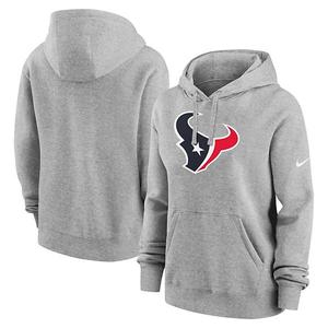 Женский худи houston texans club fleece из меланжа в цвете charcoal Nike