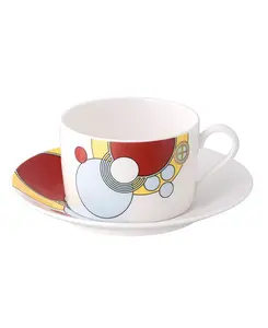 Чашка с блюдцем в стиле кабаре Фрэнка Ллойда Райта, 6 унций. Noritake, multi