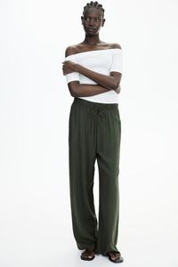 Широкие брюки H&M, зеленый