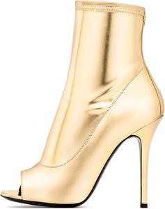 Женские ботильоны с открытым носком в виде рыбьей пасти, модные туфли-лодочки на шпильке, элегантные короткие ботинки, простые однотонные повседневные кожаные туфли, сексуальные ботинки для вечеринок, весна и осень Generic, Gold