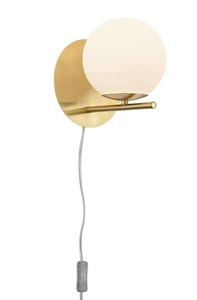 Светодиодный настенный светильник MeineWunschleuchte mit Schalter Glas Messing, латунь - белое стекло