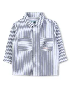 Небесно-голубая хлопковая детская рубашка Kenzo Kids