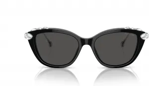 Женские солнцезащитные очки Swarovski Sk6010 «Кошачий глаз», Black/Dark Grey