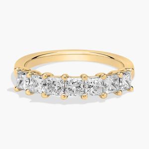 Кольцо с семью бриллиантами «Принцесса» из 14-каратного желтого золота (1 карат, Tw. - HI / SI1-SI2) Blue Nile