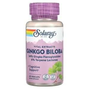 Добавка Solaray Vital Extracts Ginkgo Biloba, 60 растительных капсул