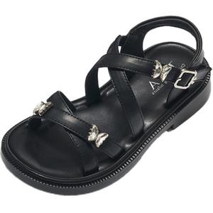 Детские сандалии с низким верхом, нескользящие и дышащие TATA, черный