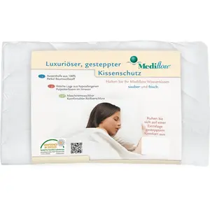 Подушка с водой стеганный роскошный чехол 5020 40x80 см Mediflow, белый