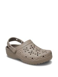 Классические сабо с цветочным вырезом Crocs, latte