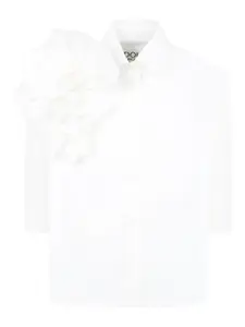 Рубашка с цветочной аппликацией Douuod Kids, белый