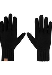 Перчатки из шерсти мериноса гладкая вязка Normani, черный