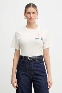 Хлопковая футболка west Weekend Max Mara, бежевый