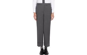 Thom Browne Женские повседневные брюки серого цвета, прямого кроя