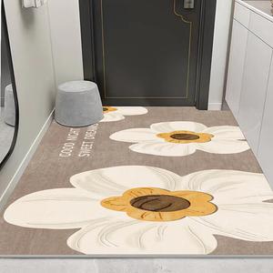 Budis Ковер 100х160 см для прихожей, с подсолнухами, можно обрезать по размеру