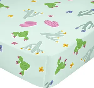 Простыня на резинке с милыми ламами 90x200x32 см (кровать 90) 100% хлопок Сделано в Европе HAPPY FRIDAY S.L.