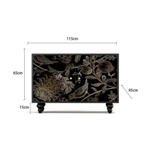 Yu Senyi Комод 115х45х80 см для прихожей и спальни из массива африканского ореха, высокие ножки, сборка