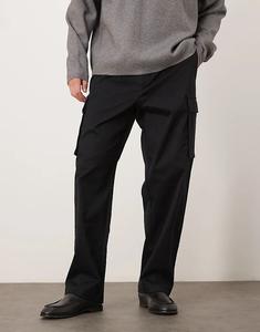 Прямые брюки-карго Calvin Klein Jeans черного цвета