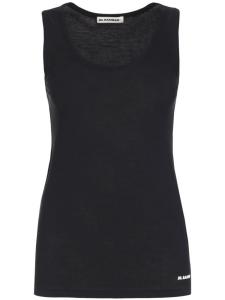 Jil Sander майка из хлопка, синий