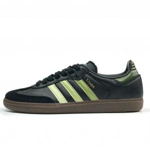 SAMBA OG Нескользящие легкие низкие кроссовки для скейтбординга унисекс черно-зеленого цвета Adidas Originals, Black Green