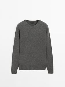 Трикотажный свитер из 100% кашемира Massimo Dutti, Medium Grey
