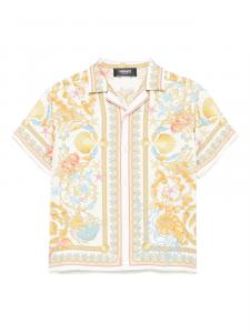 Шелковая рубашка Versace Kids, нейтральный