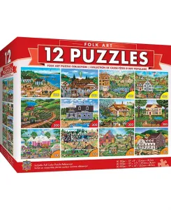Коллекция пазлов «Шедевры народного искусства» — 12 штук для взрослых Masterpieces Puzzles, multicolor