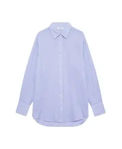 Хлопковая рубашка в синюю полоску Anine Bing, синий