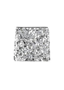 Юбка MANGO TEEN Brilli, серебряный