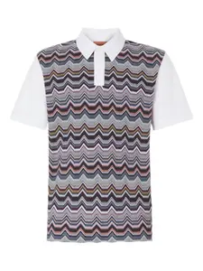 Рубашка-поло с шевронным узором Missoni, серый