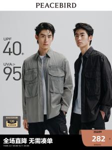 Мужская рубашка Peacebird с несколькими карманами, черный