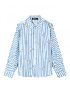 Versace Kids полосатая рубашка на пуговицах, синий