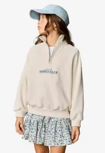 Толстовка стандартного кроя с застежкой-молнией до середины груди Next, Cream