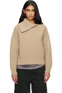 Шерстяная водолазка на молнии Dries Van Noten, бежевый