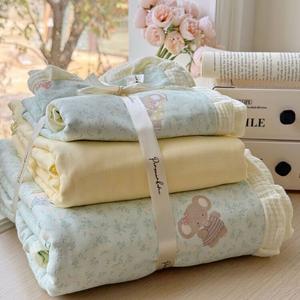 LUOLAI HOME Комплект постельного белья 1.5м, пододеяльник 200×230см, простыня, синий слон