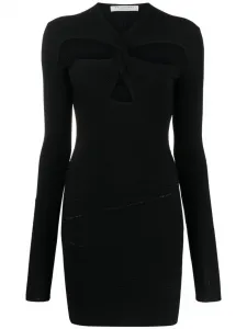 Платье мини в рубчик с вырезами Philosophy Di Lorenzo Serafini, черный