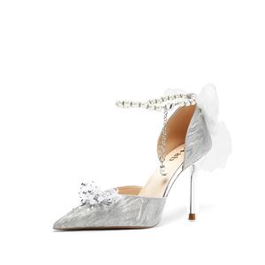 Женские туфли на тонком каблуке, серебристые B+AB, Silver 6Cm