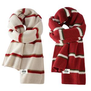 Jeep Вязаный шарф унисекс, 2 Pack (Ecru+Red)