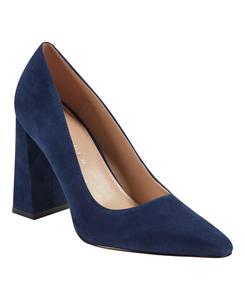 Женские туфли-лодочки Minny на зауженном блочном каблуке Marc Fisher LTD, Dark Blue Suede