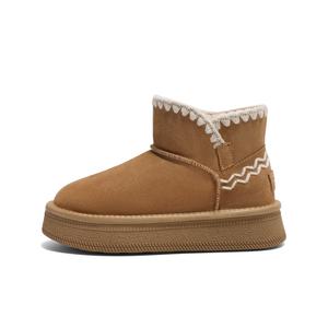 BELLE Теплые, износостойкие, увеличивающие рост, противоскользящие, женские зимние ботинки 11 см, коричневые